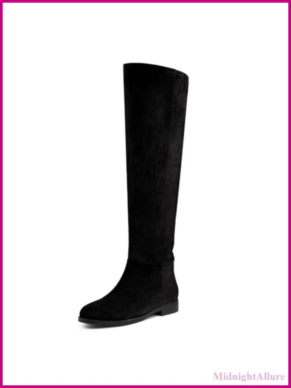 Suede Knee High Boots Convertible Fold Over Slouchy Flat Round Toe Womens
